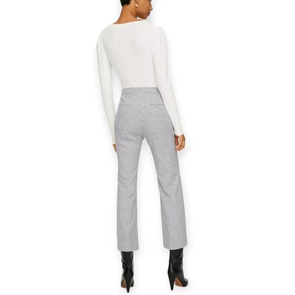 Aritzia Wilfred Kick Flare Gingham Pant Navy Size 4 - Picture 3 of 11